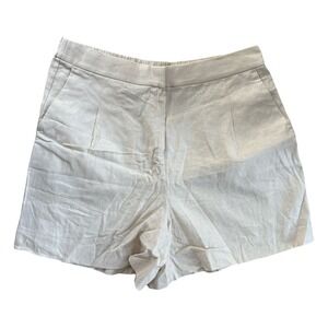 J Crew Linen Blend Pull On Shorts Beige Size 14 Minimalist Summer Classic